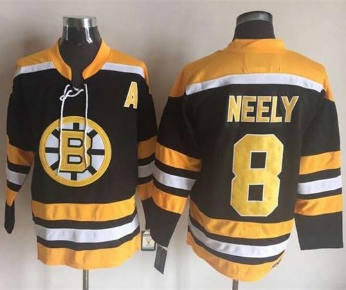 Bruins #8 Cam Neely Black/Yellow CCM Throwback New Stitched NHL Jersey