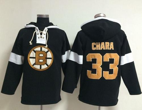 Bruins #33 Zdeno Chara Black NHL Pullover Hoodie