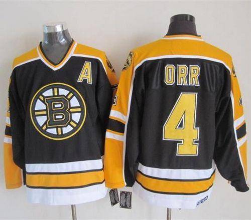 Bruins #4 Bobby Orr Black CCM Throwback New Stitched NHL Jersey