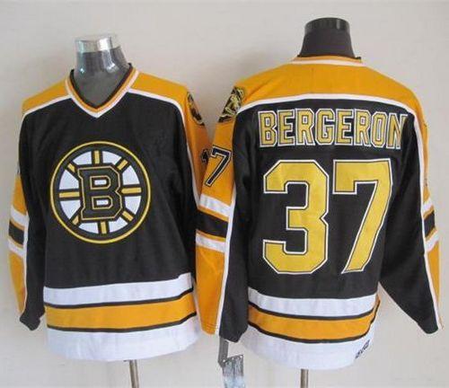 Bruins #37 Patrice Bergeron Black CCM Throwback New Stitched NHL Jersey