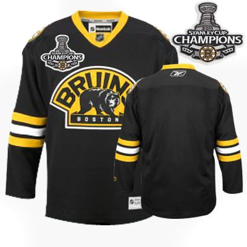 Bruins 2011 Stanley Cup Champions Patch Blank Black Third Stitched NHL Jersey
