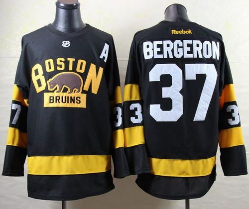 Bruins #37 Patrice Bergeron Black 2016 Winter Classic Stitched NHL Jersey