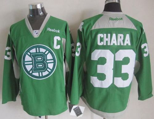 Bruins #33 Zdeno Chara Green St. Patrick's Day Practice Stitched NHL Jersey