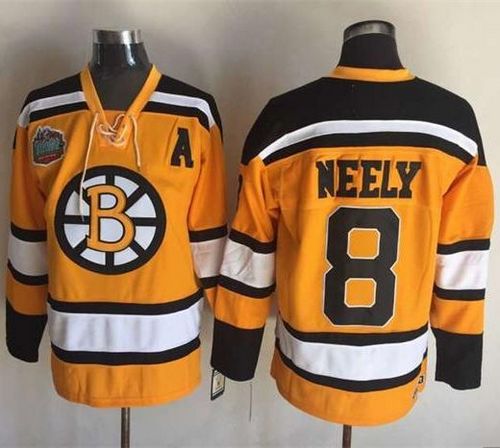 Bruins #8 Cam Neely Yellow Winter Classic CCM Throwback Stitched NHL Jersey