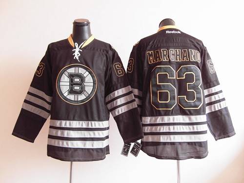 Bruins #63 Brad Marchand Black Ice Stitched NHL Jersey