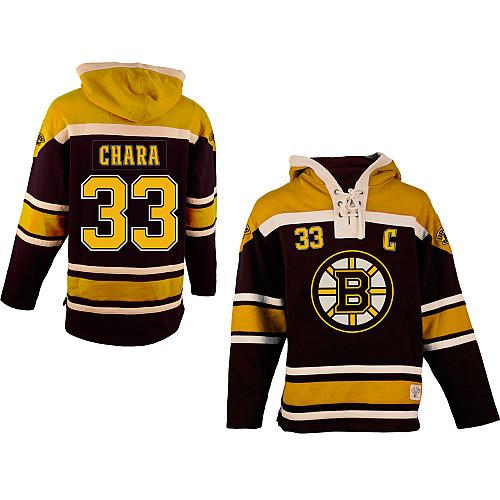 Bruins #33 Zdeno Chara Black Sawyer Hooded Sweatshirt Stitched NHL Jersey