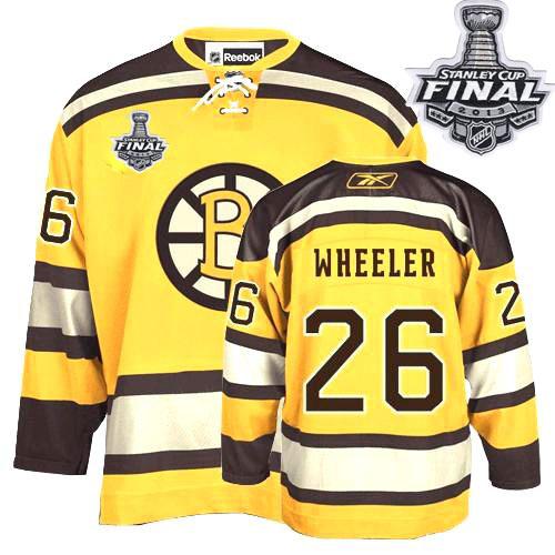 Bruins Stanley Cup Finals Patch #26 Blake Wheeler Stitched Winter Classic Yellow NHL Jersey