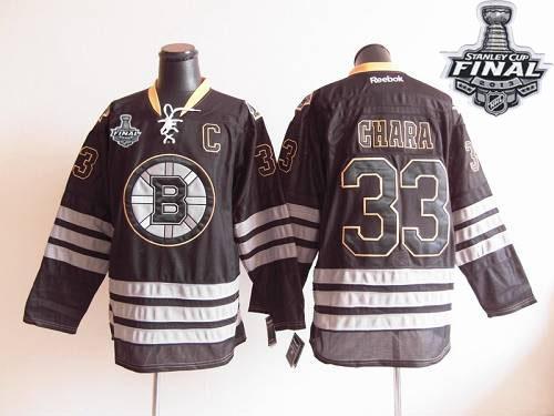 Bruins Stanley Cup Finals Patch #33 Zdeno Chara Black Ice Stitched NHL Jersey