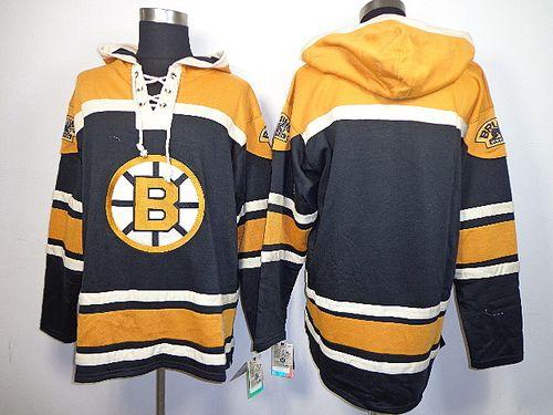 Bruins Blank Black Sawyer Hooded Sweatshirt Stitched NHL Jersey