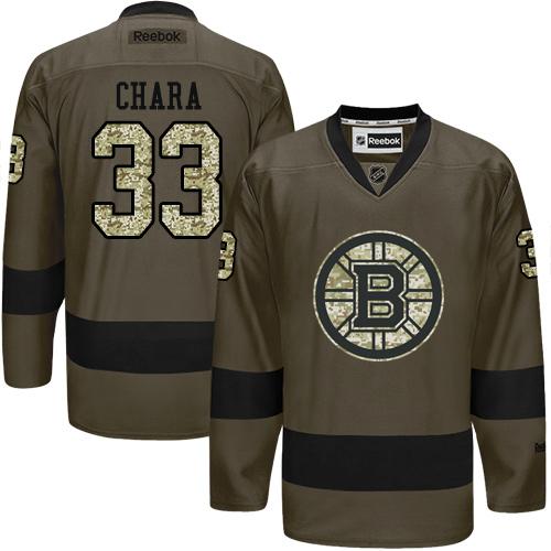 Bruins #33 Zdeno Chara Green Salute to Service Stitched NHL Jersey