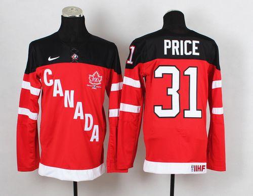 Olympic CA. #31 Carey Price Red 100th Anniversary Stitched NHL Jersey
