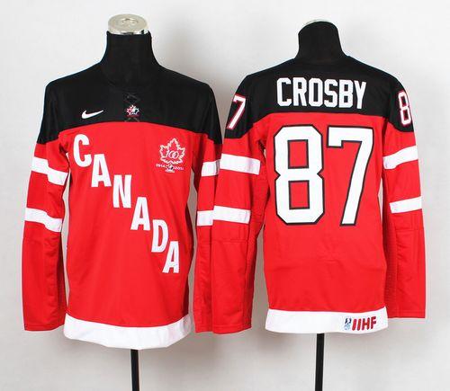 Olympic CA. #87 Sidney Crosby Red 100th Anniversary Stitched NHL Jersey