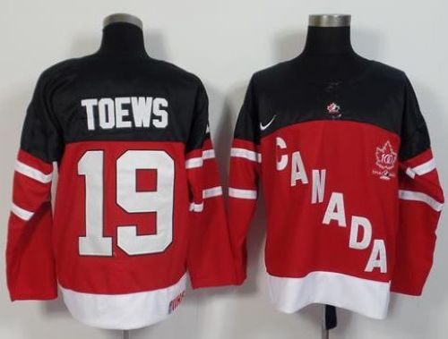 Olympic CA. #19 Jonathan Toews Red 100th Anniversary Stitched NHL Jersey