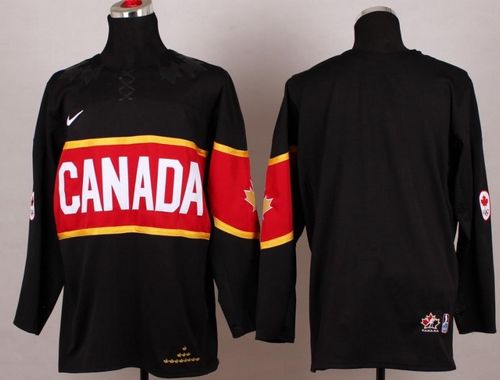 Olympic 2014 CA. Blank Black Stitched NHL Jersey