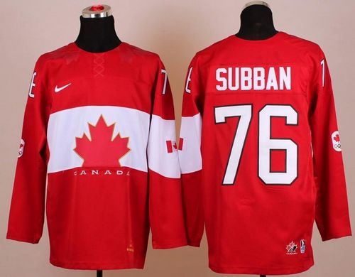 Olympic 2014 CA. #76 P.K Subban Red Stitched NHL Jersey