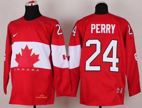 Olympic 2014 CA. #24 Corey Perry Red Stitched NHL Jersey