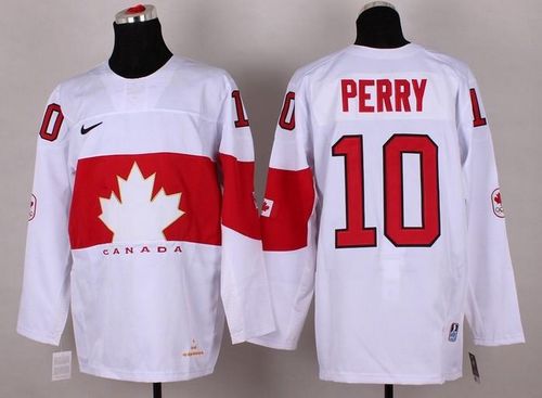 Olympic 2014 CA. #10 Corey Perry White Stitched NHL Jersey