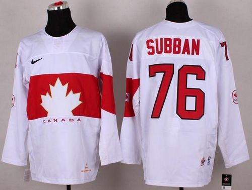 Olympic 2014 CA. #76 P.K Subban White Stitched NHL Jersey