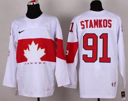 Olympic 2014 CA. #91 Steven Stamkos White Stitched NHL Jersey