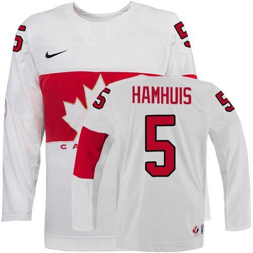 Olympic 2014 CA. #5 Dan Hamhuis White Stitched NHL Jersey