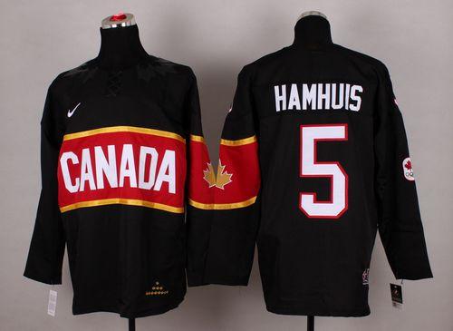 Olympic 2014 CA. #5 Dan Hamhuis Black Stitched NHL Jersey
