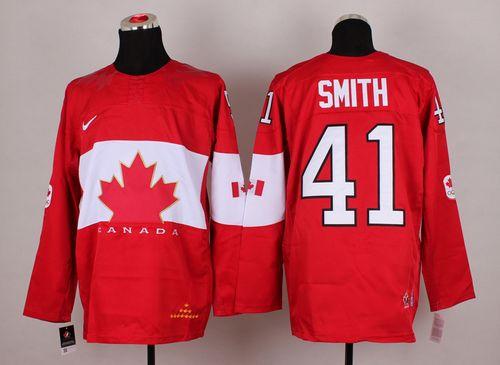 Olympic 2014 CA. #41 Mike Smith Red Stitched NHL Jersey