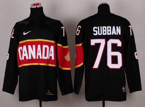 Olympic 2014 CA. #76  P.K Subban Black Stitched NHL Jersey