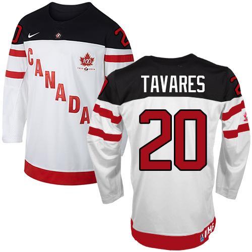 Olympic CA. #20 John Tavares White 100th Anniversary Stitched NHL Jersey