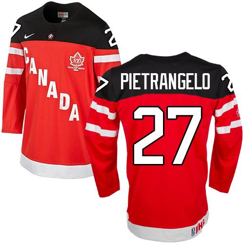 Olympic CA. #27 Alex Pietrangelo Red 100th Anniversary Stitched NHL Jersey