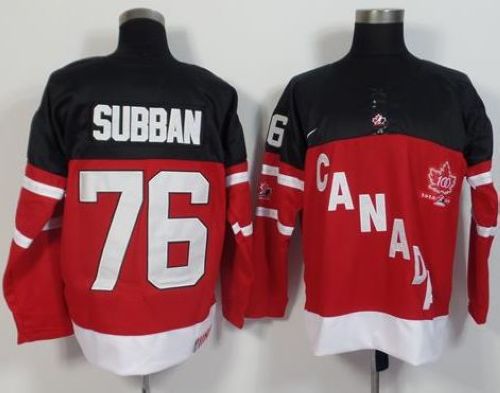 Olympic CA. #76 P.K Subban Red 100th Anniversary Stitched NHL Jersey