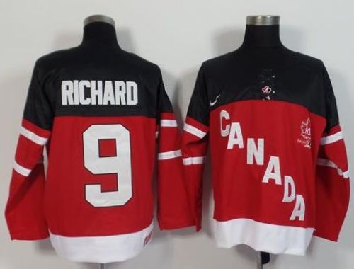 Olympic CA. #9 Maurice Richard Red 100th Anniversary Stitched NHL Jersey