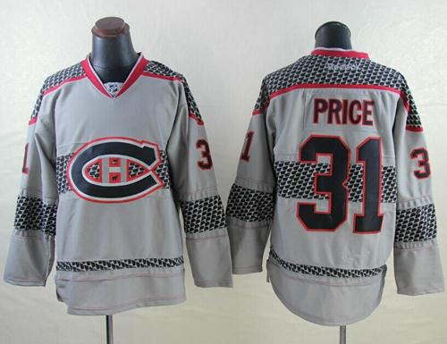 Canadiens #31 Carey Price Charcoal Cross Check Fashion Stitched NHL Jersey