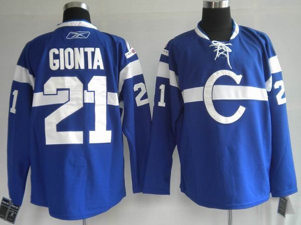 Canadiens #21 Brian Gionta Stitched Blue NHL Jersey