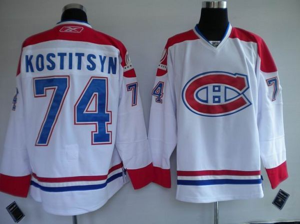 Canadiens #74 Sergei Kostitsyn Stitched White NHL Jersey