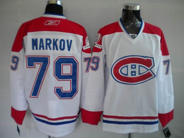 Canadiens #79 Andrei Markov Stitched White NHL Jersey