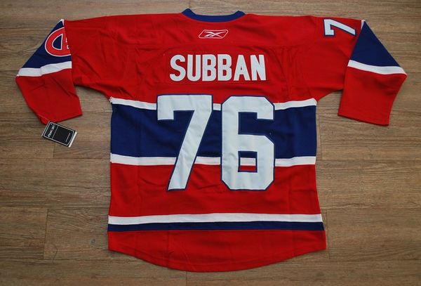 Canadiens #76 PK Subban Stitched Red New CA NHL Jersey