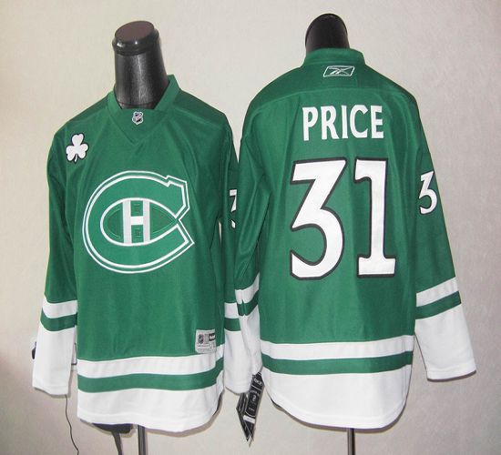 Canadiens St Patty's Day #31 Carey Price Green Stitched NHL Jersey