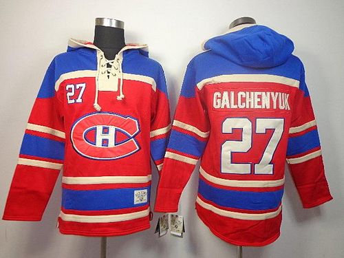 Canadiens #27 Alex Galchenyuk Red Sawyer Hooded Sweatshirt Stitched NHL Jersey