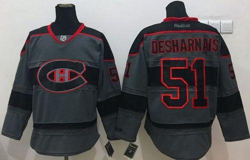 Canadiens #51 David Desharnais Charcoal Cross Check Fashion Stitched NHL Jersey