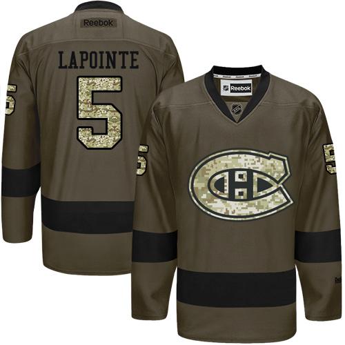 Canadiens #5 Guy Lapointe Green Salute to Service Stitched NHL Jersey