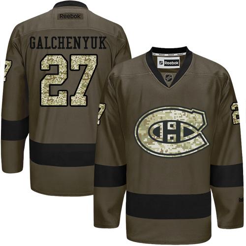 Canadiens #27 Alex Galchenyuk Green Salute to Service Stitched NHL Jersey