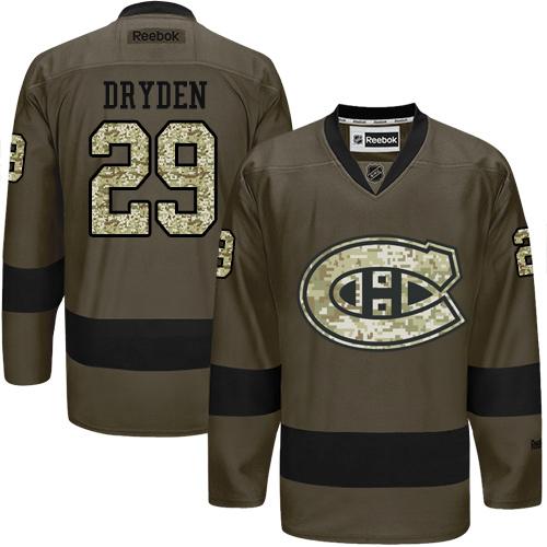 Canadiens #29 Ken Dryden Green Salute to Service Stitched NHL Jersey