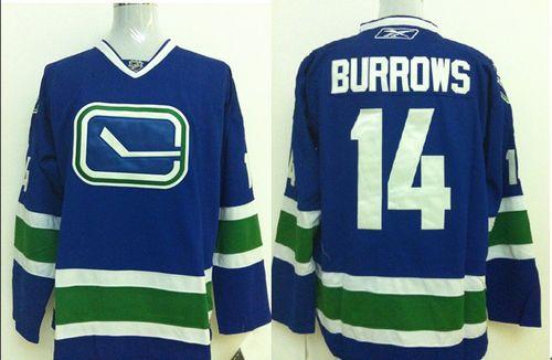 Canucks #14 Alexandre Burrows Stitched Blue Third NHL Jersey