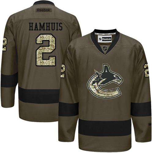 Canucks #2 Dan Hamhuis Green Salute to Service Stitched NHL Jersey