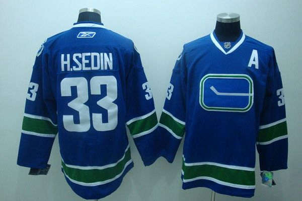Canucks #33 Henrik Sedin Stitched Blue Third NHL Jersey