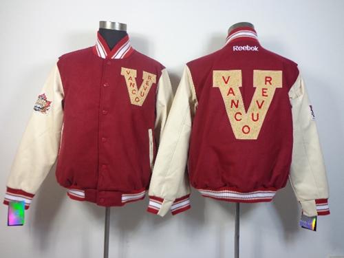 Vancouver Canucks Blank Satin Button Up Red NHL Jacket