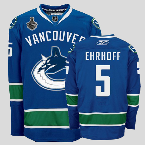 Canucks 2011 Stanley Cup Finals #5 Christian Ehrhoff Blue Stitched NHL Jersey