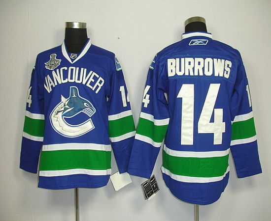 Canucks 2011 Stanley Cup Finals #14 Alexandre Burrows Blue Stitched NHL Jersey
