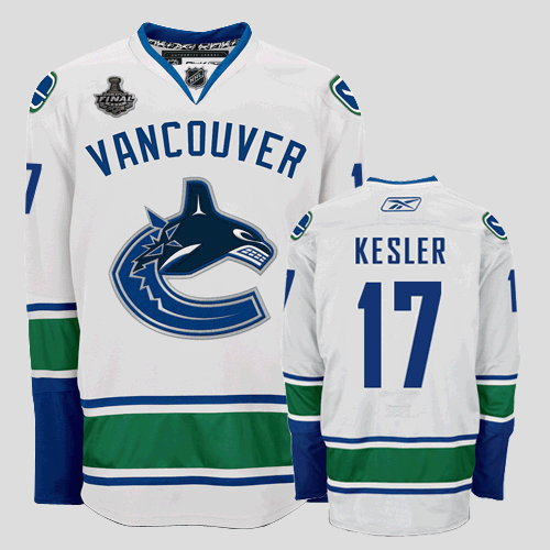 Canucks 2011 Stanley Cup Finals #17 Ryan Kesler White Stitched NHL Jersey