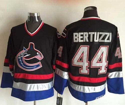 Canucks #44 Todd Bertuzzi Black/Blue CCM Throwback Stitched NHL Jersey